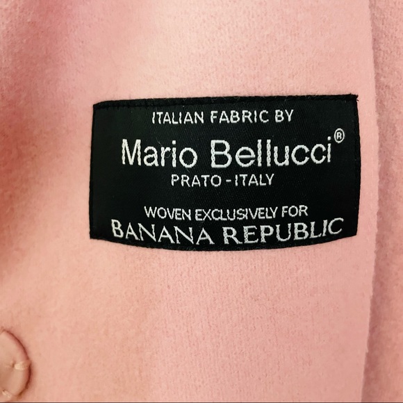 BANANA REPUBLIC Light Pink Long Peacoat Italian Fabric Size Medium - Picture 15 of 15